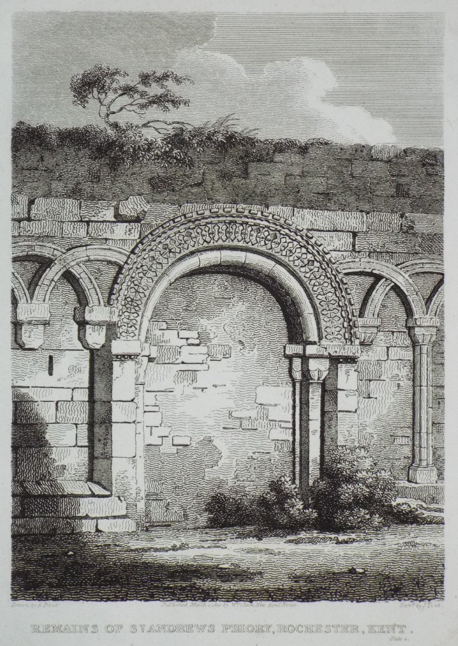 Print - Remains of St. Andrews Priory, Rochester, Kent - Tyrel